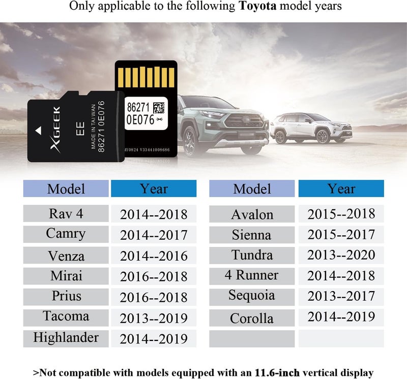XGEEK Navigation SD Card Map Update Accessories 86271 0E076 Compatible with Toyota Tacoma HighlanderRAV4 Tundra 4Runner Sienna Prius Venza Mirai CorollaUSA/Canada - Image 3